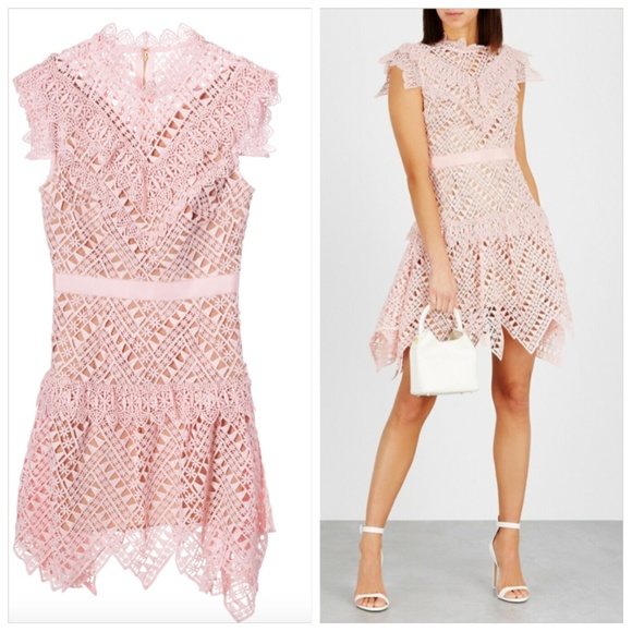 self portrait triangle lace dress